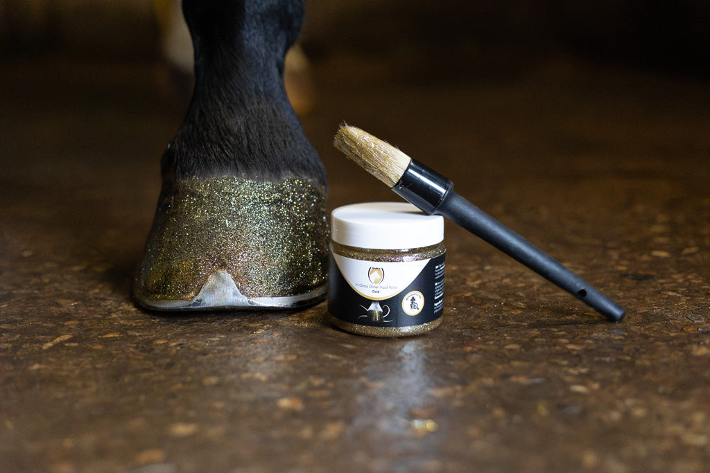 Excellent Horse Hi Gloss Glitter Hoof Polish Gold 150 ml 5