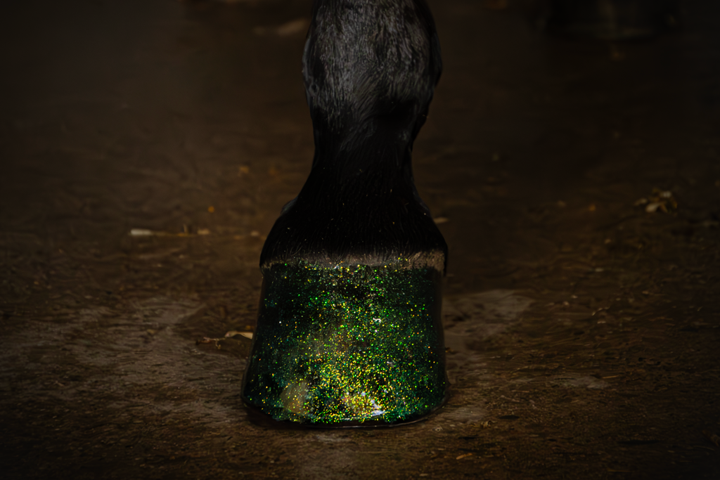 Excellent Horse Hi Gloss Glitter Hoof Polish Green 150 ml 2