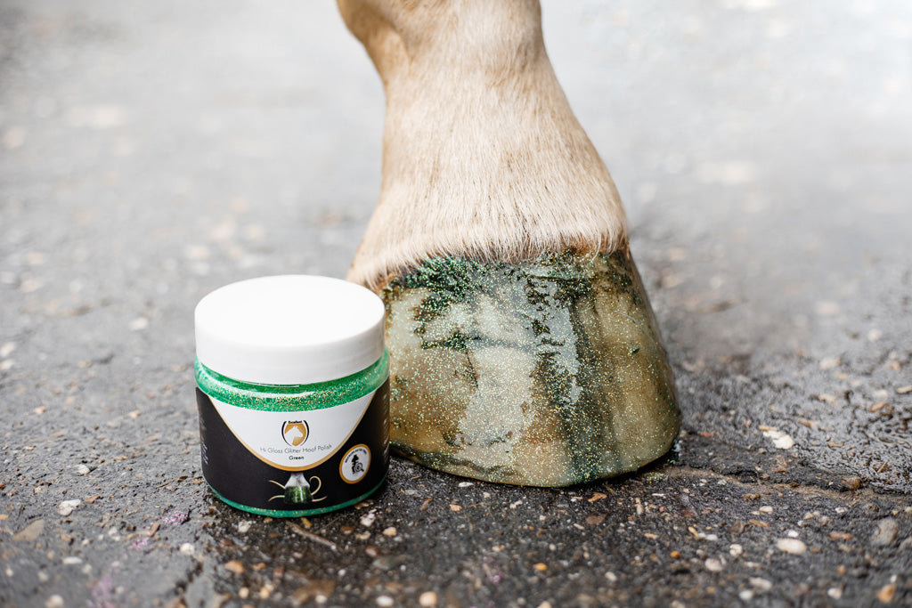 Excellent Horse Hi Gloss Glitter Hoof Polish Green 150 ml 4