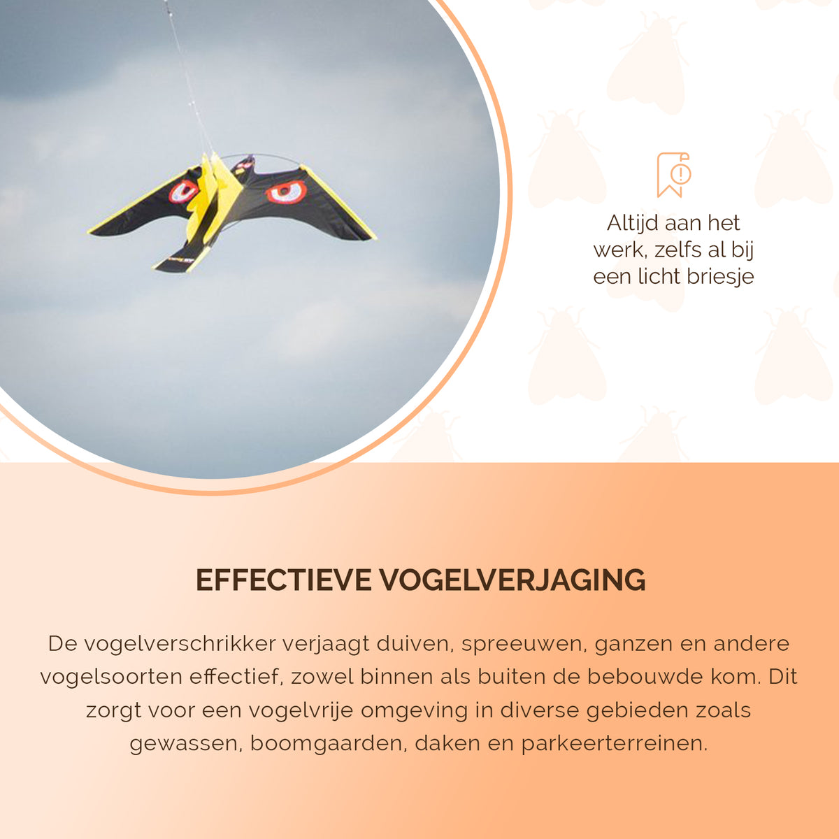 Knock Pest Vogel Verschrikker vlieger complete set 7 m  4