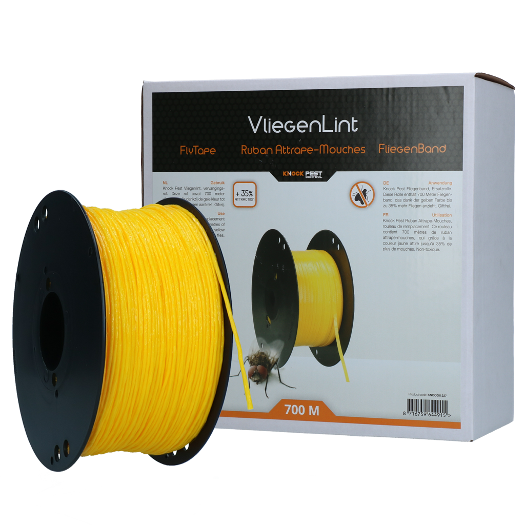 Knock Pest Vliegenlint Vervangingsrol 700 m Geel