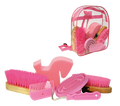 Poetsset van 7 items in Rugtas roze 