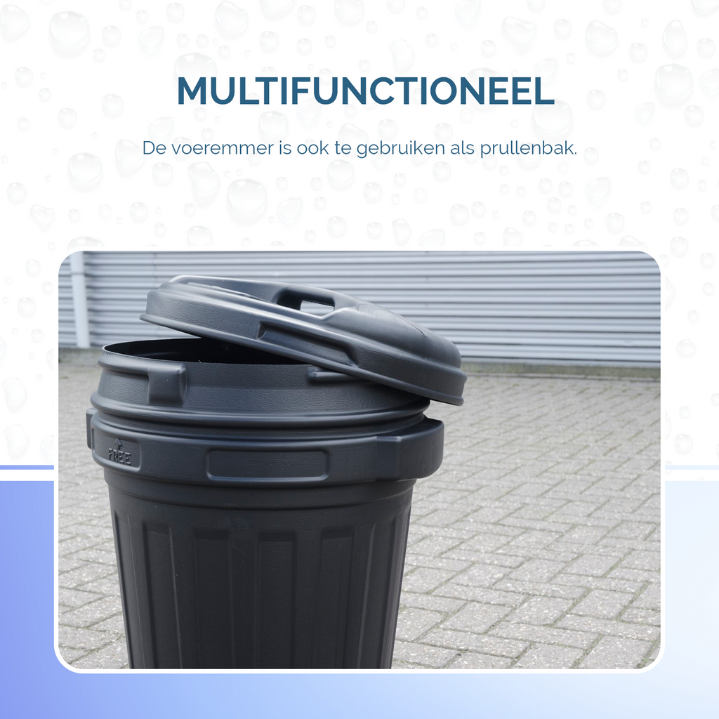 Voerton met draaisluiting 70 liter Zwart 5