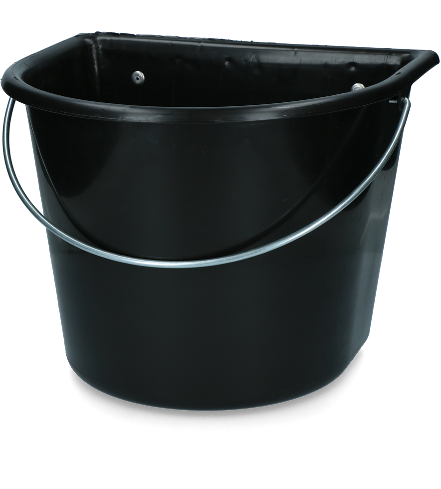 vPlast Voerbak met haken & hengsel 15 l Zwart 2