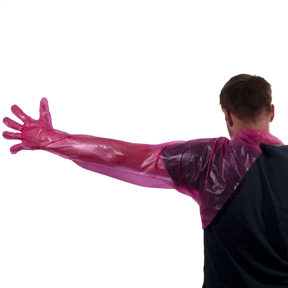 Wegwerp handschoen Schoudermodel roze 