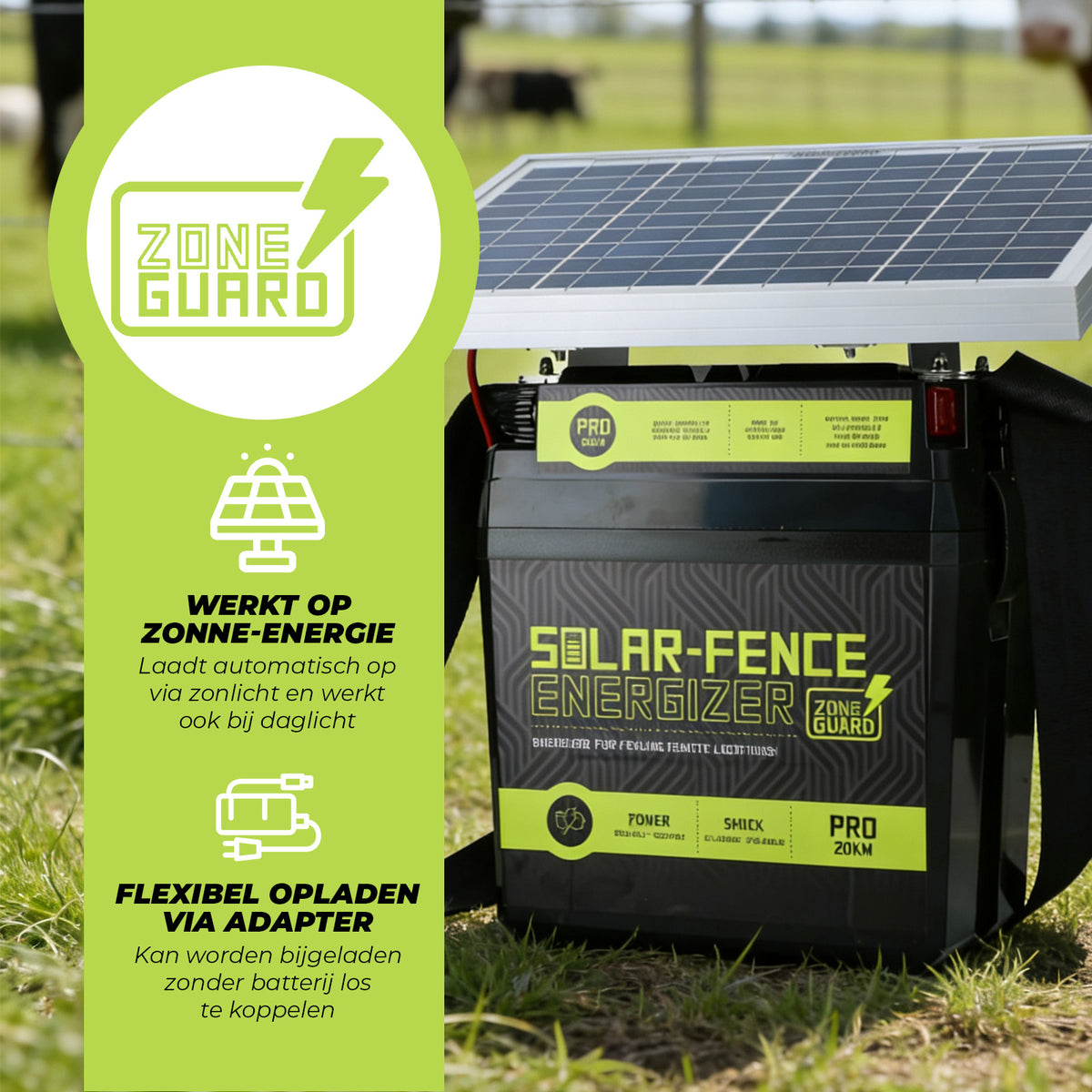 ZoneGuard Solar-Fence Energizer Pro 20 km 2