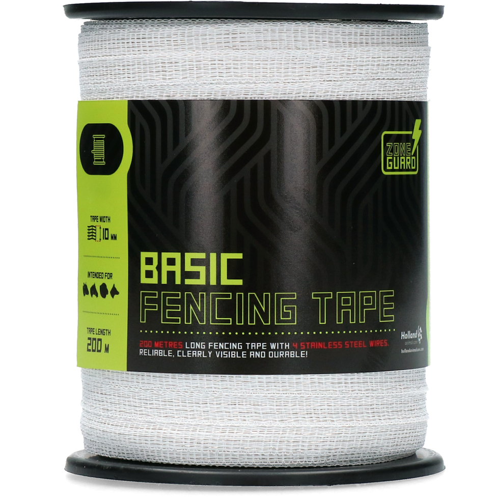 ZoneGuard 10 mm Basic afrasteringslint wit 200 m 