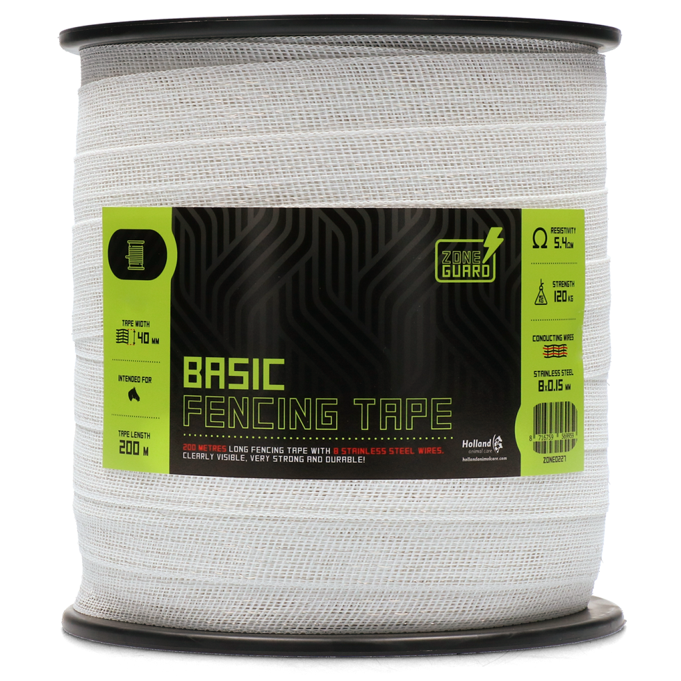 ZoneGuard 40 mm Basic afrasteringslint wit 200 m 