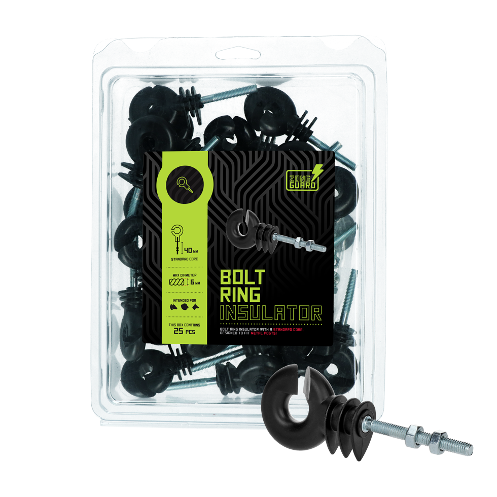 ZoneGuard Ringisolator zwart met moer (mdk)  2