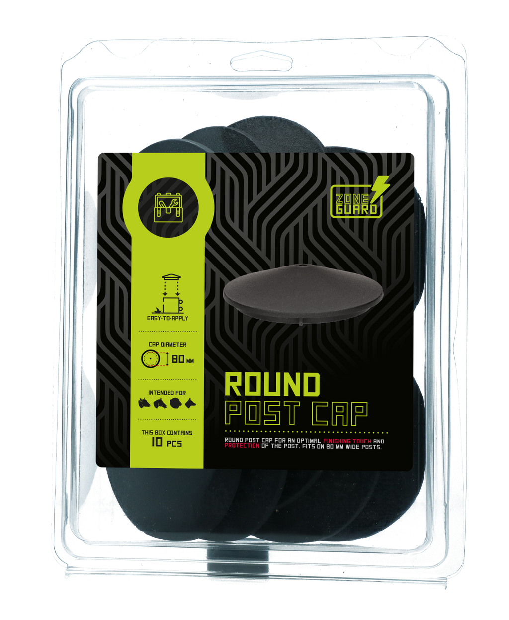 ZoneGuard Paalkapje Rond 80 mm 3