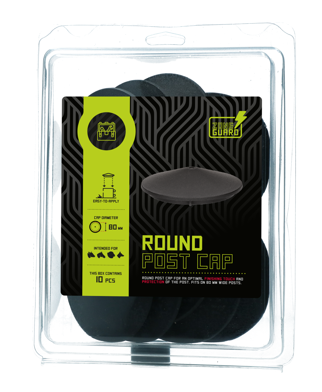 ZoneGuard Paalkapje Rond 80 mm 3